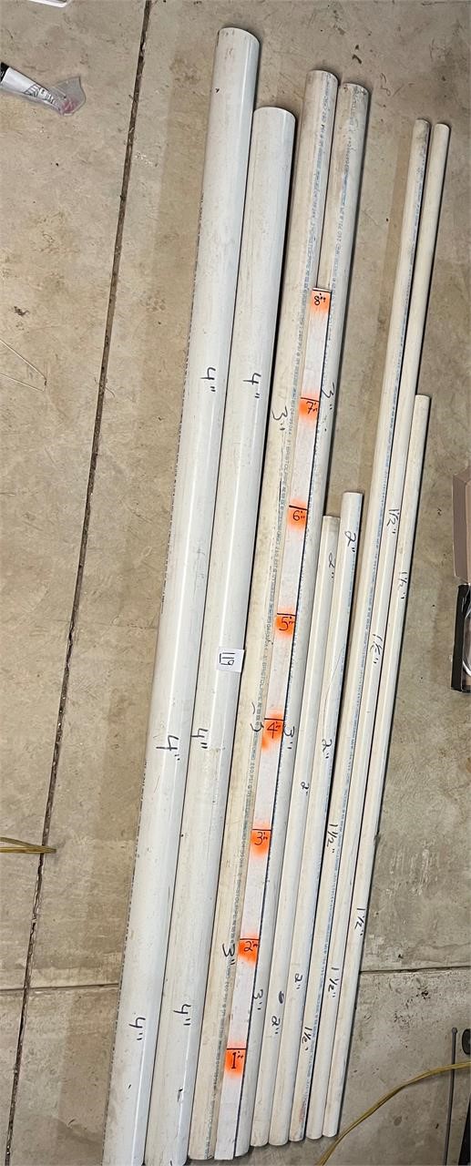 Various sizes of PVC pipe