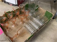 PINK STEMWARE - DRINK GLASSES - PITCHER