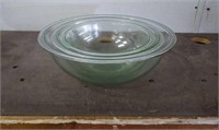 (3) Green Glass Nesting Bowls