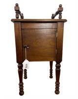 1910 Antique Walnut Smoking Stand Side Table