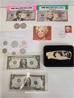 Kennedy & Monroe Coin, Stamp, Knife, Real & Fake M