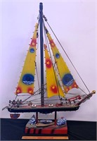 LOVELY PAUL OUELLETTE FOLK ART SHIP DIORAMA