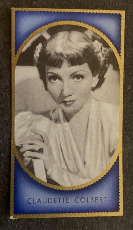 CLAUDETTE COLBERT: Antique Tobacco Card (1936)