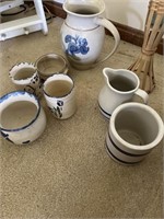 Stoneware crocks, & pitchers