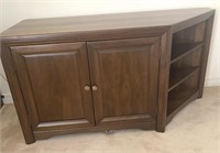 CUSTOM MADE WALNUT FINISH CABINET SIDE BOOKSHELVS