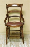 Victorian Parlor Chair with Needlepoint Seat.