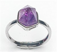 Natural Amethyst Ring 925 Silver