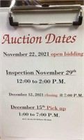 Auction dates and times