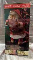 Coca-Cola Animated Santa and Posable Dog