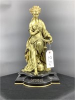 Captivating French URANIE engraved brass Sculpture
