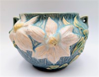 Roseville Clematis Blue/ Cream Pottery Vase