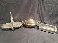 Vintage and antique silver plate dinnerware