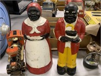 CAST IRON HARRIET TUBMAN AND HER HUSBAND SET
