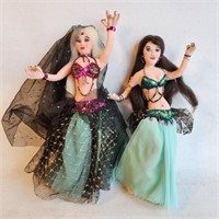 Two Handmade Soft Doll Belly Dancers