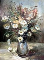 Vargas Signed Floral Still Life Oil On Canvas