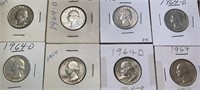 1964 & 1964-D Washington Silver Quarters