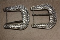 Lot of Two Rhinstone Belt Buckles