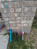$45 Lot of 3 Kids Fishing Poles NO SHIPPING