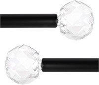 KNOBWELL Black Curtain Rods 2 Pack 3/4 Inch