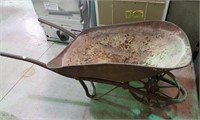 Old Metal Wheel Barrow with metal wheel