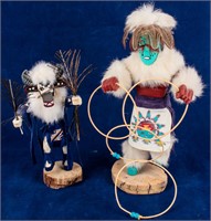 2 Native American Kachina Cow & Hoop Dancer