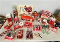 approx 32 Coca Cola tins & other items