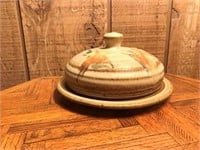 Vintage Pottery Cover Dish with Lid - marked