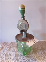 Antique Depression Glass Beater Jar Mixer