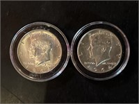 Set of two UC 1964 silver Kennedy half dollar