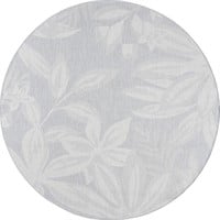 R721 Tayse Rugs Eco Floral Gray 7 10 Round