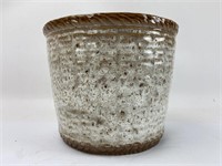 Glazed Ceramic Basket Weave Planter