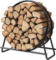 Ironstone 30 Round Steel Firewood Rack  Black