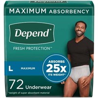 Depend Men Underwear L  Grey  72Ct