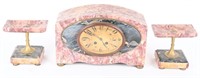 ART DECO MARBLE CLOCK SET