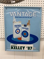 Vintage Vantage cigarettes sign  18 x 21 inches