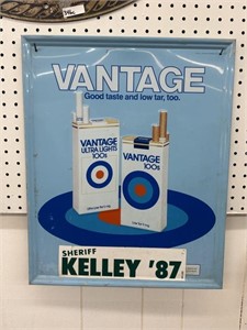 Vintage Vantage cigarettes sign  18 x 21 inches