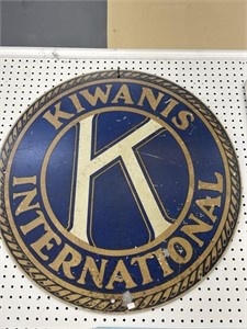 Vintage metal Kiwanis sign 30 inches in diameter