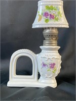 Floral Vase with Shade Oil Lamp