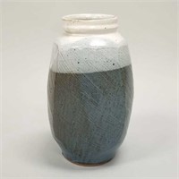 Warren Mackenzie unsigned faceted vase - 13 1/2"H