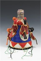 20TH-CENTURY AFRICAN NIGERIA BEADED BIRD CROWN