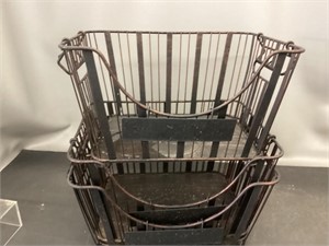 Metal storage baskets