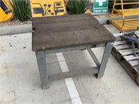 VINTAGE STEEL BASE WORK TABLE