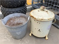 ANTIQUE COAL BIN AND GAL BUCKET