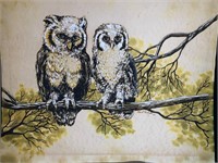 Unframed Signed Paul Richards Owl Painting