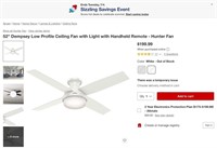 G974  Hunter Dempsey Ceiling Fan 52 White.