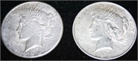 1922 & 1923 Peace Silver Dollars