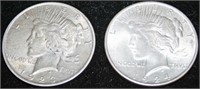 1923 & 1924 Peace Silver Dollars