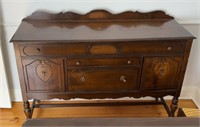 Solid wood hutch. Fair condition.