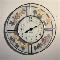 8in floral wall clock working