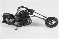 Metal Motorcycle Chopper Art Display
